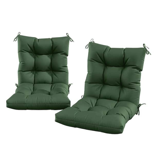 44.5 in. x 22.5 in. x 5 in. Outdoor Chair Cushion Tufted Seat and Back Patio Furniture Cushion Set Green (2-Pack)