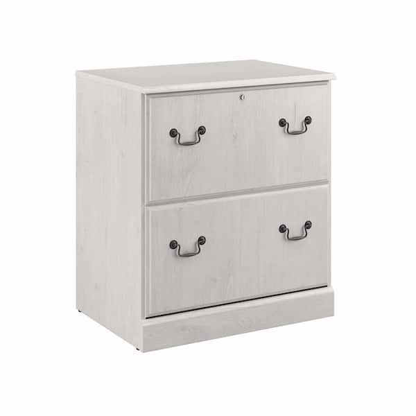 Bush Furniture Saratoga 2-Drawer Linen White Oak Engineered Wood 26.85 in. W Lateral File Cabinet