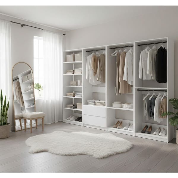 Klair Living Prosper 128 in. W White Tower System Freestanding