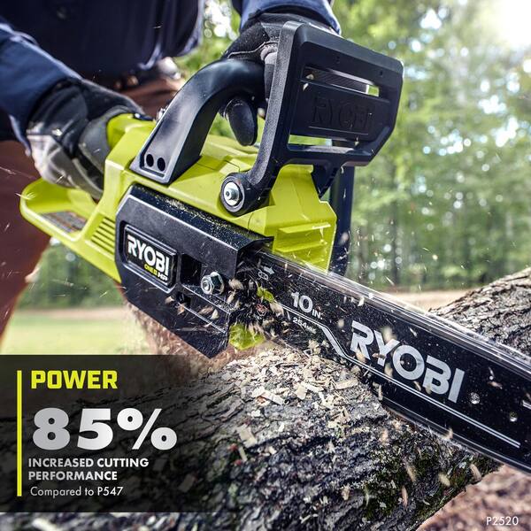 RYOBI ONE+ HP 18V Brushless 10 in. Cordless Battery Chainsaw with 