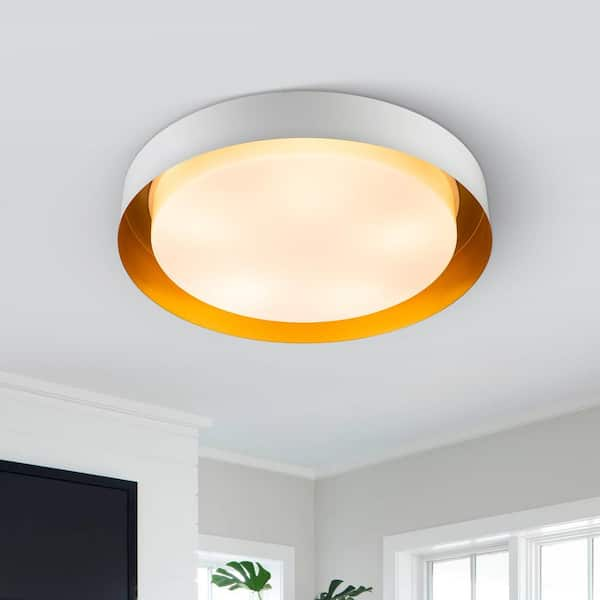 EDISLIVE Victor 23.6 in. 5-Light Minimalist White Flush Mount