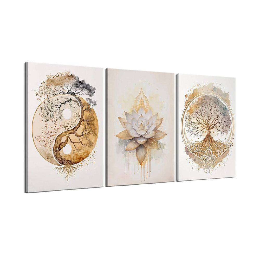 Removable Lotus Flower Wall Decals - Pink Boho Yoga Inspired Wall Stickers For Living Room, Nursery, Bedroom