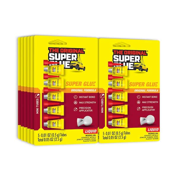 Super Glue 0.01 oz. Super Glue Single Use Minis, (5) 0.01 oz. Tubes per card (12-Pack)