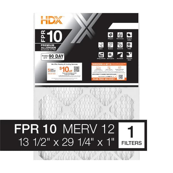 13.5 in. x 29.25 in. x 1 in. Premium Pleated Air Filter FPR 10, MERV 12
