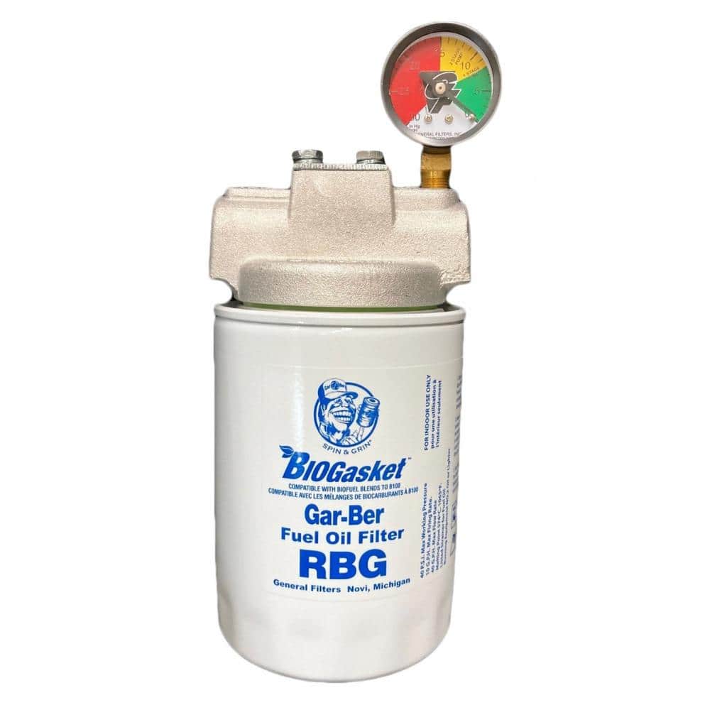 Garber 11BV-RK Complete Spin-On Fuel Oil Filter with BioGasket, Gauge and B