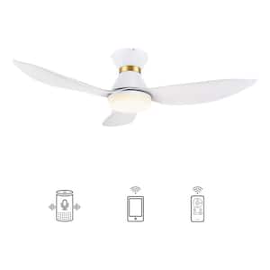Daisy 45 in. Integrated LED Indoor White Smart Ceiling Fan with Light and Remote, Works with Alexa and Google Home
