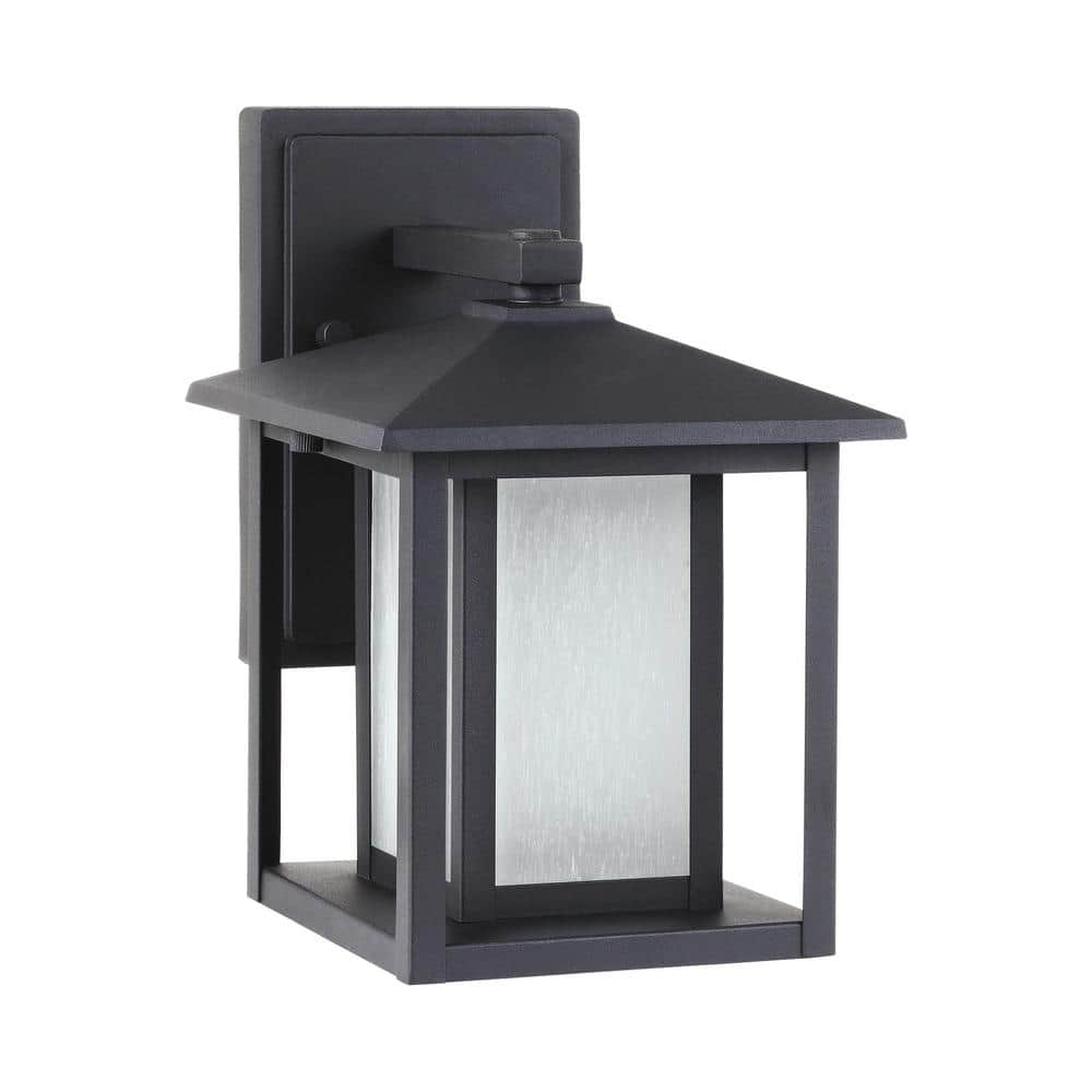 Generation Lighting Hunnington Black Outdoor 11 in. Integrated LED Wall Lantern Sconce