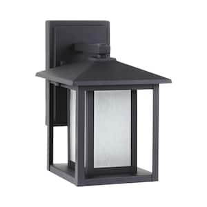 Hunnington Black Outdoor 11 in. Integrated LED Wall Lantern Sconce