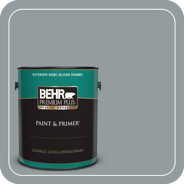BEHR PREMIUM PLUS 1 gal. #720F-4 Stone Fence Semi-Gloss Enamel Exterior Paint & Primer