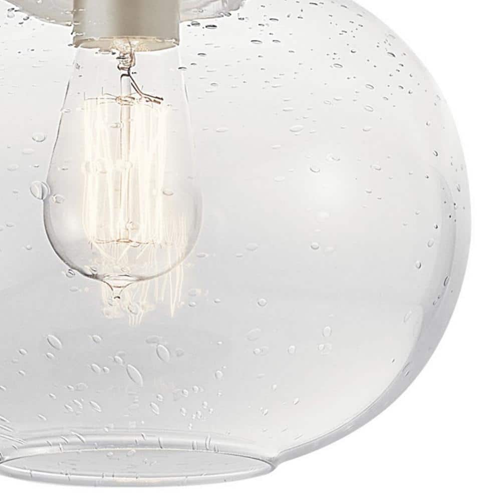 Avery Brushed Nickel Globe Semi-Flush Ceiling Light