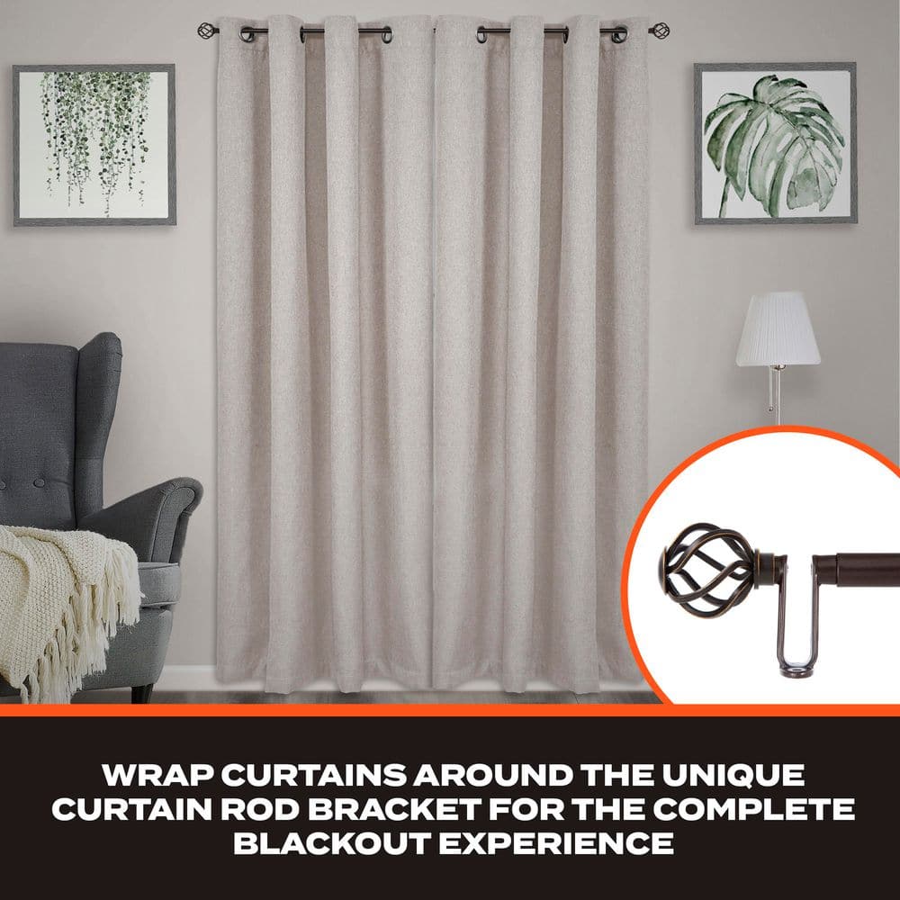 Oil Rubbed Bronze Adjustable Room Darkening Curtain Rod