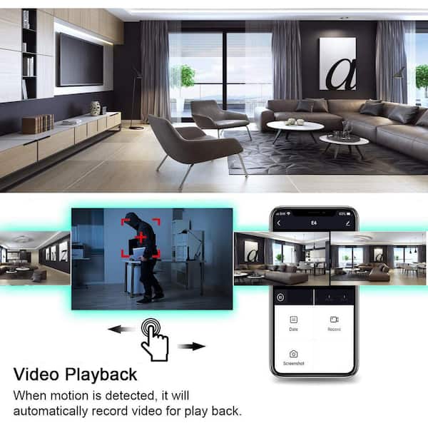 Smart Home WiFi Security Camera with Two-Way Talk, App Control, Motion Detection, 1080p HD Color Night Vision (2-Pack)