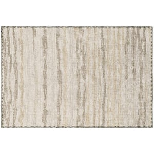 Evolve Linen 1 ft. 8 in. x 2 ft. 6 in. Stripe Accent Rug