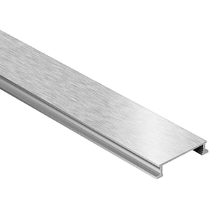 Designline Brushed Nickel Anodized Aluminum 1/4 in. x 8 ft. 2-1/2 in. Metal Border Tile Edging Trim