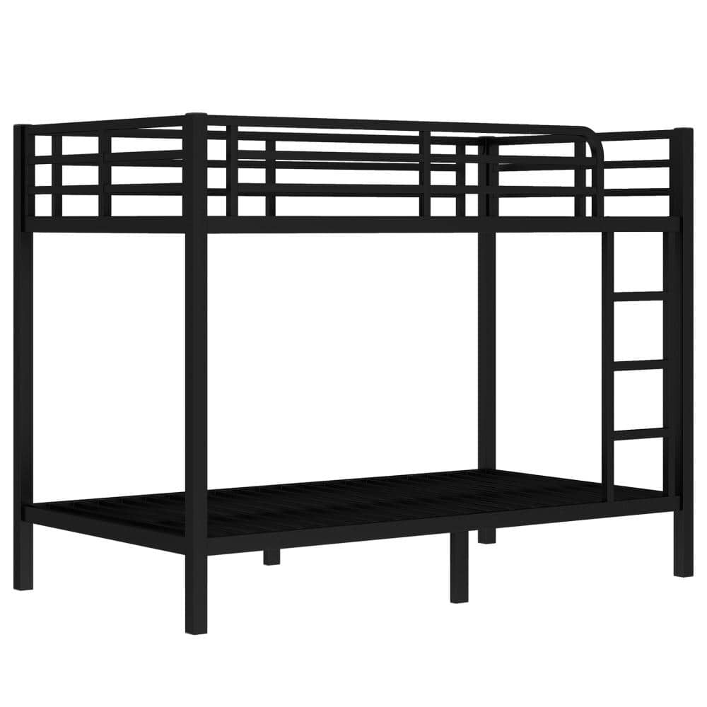 Black Twin XL over Twin XL Bunk Bed with Noise-Reduced Metal Frame, Under-Bed Storage & Safety Guardrails price history on PriceWatchPro