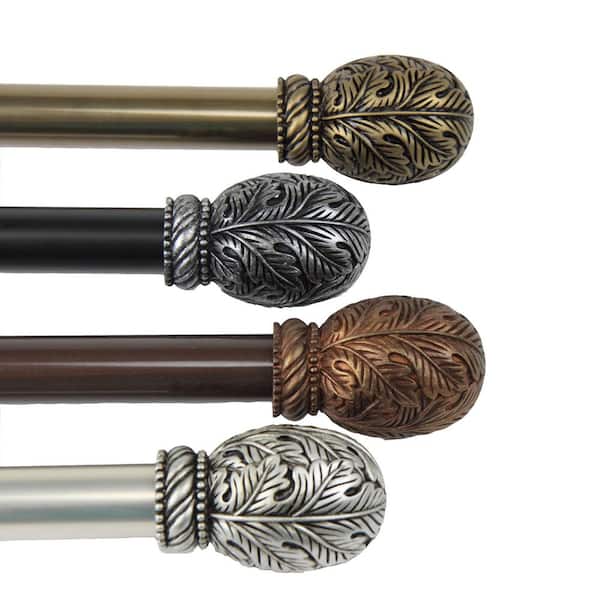 Rod Desyne 66 in. - 120 in. Forest Single Curtain Rod in Cocoa