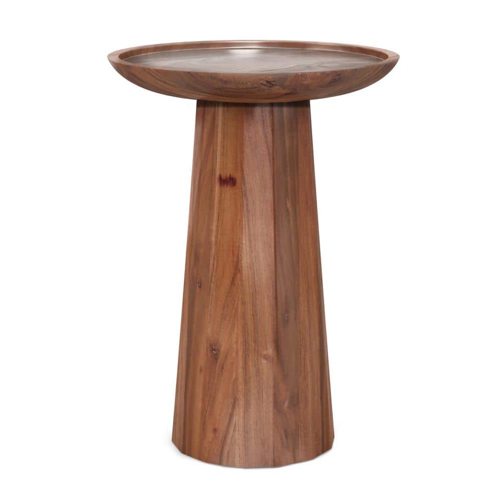 Dayton 13'' Round Light Cognac Solid Acacia Wood Accent Table