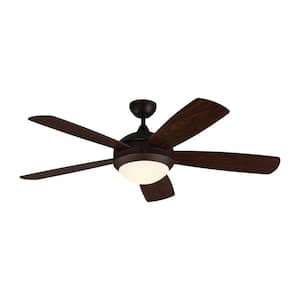 Discus Classic 52 in. Modern Integrated LED Indoor Roman Bronze Ceiling Fan with Bronze Blades and 3000K Light Kit
