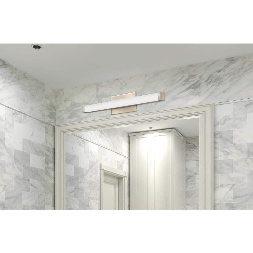 Brushed Nickel 21" LED Vanity Light with Acrylic Shade