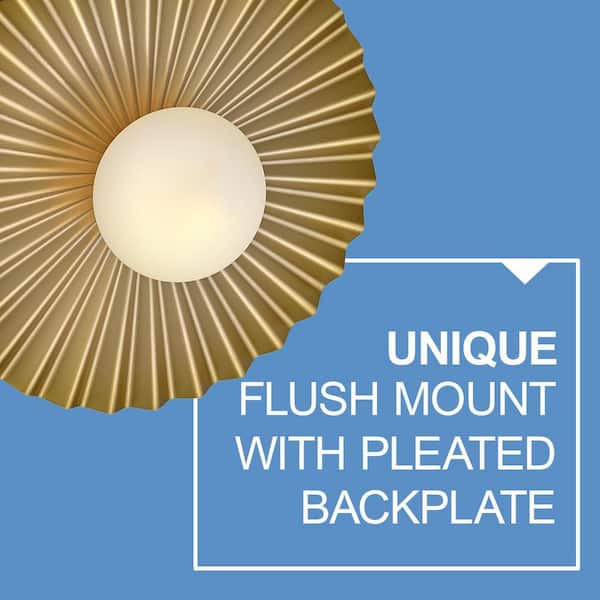 LARK Stevie 13.75 in. 1 Light Lacquered Brass Flush Mount 84393LCB