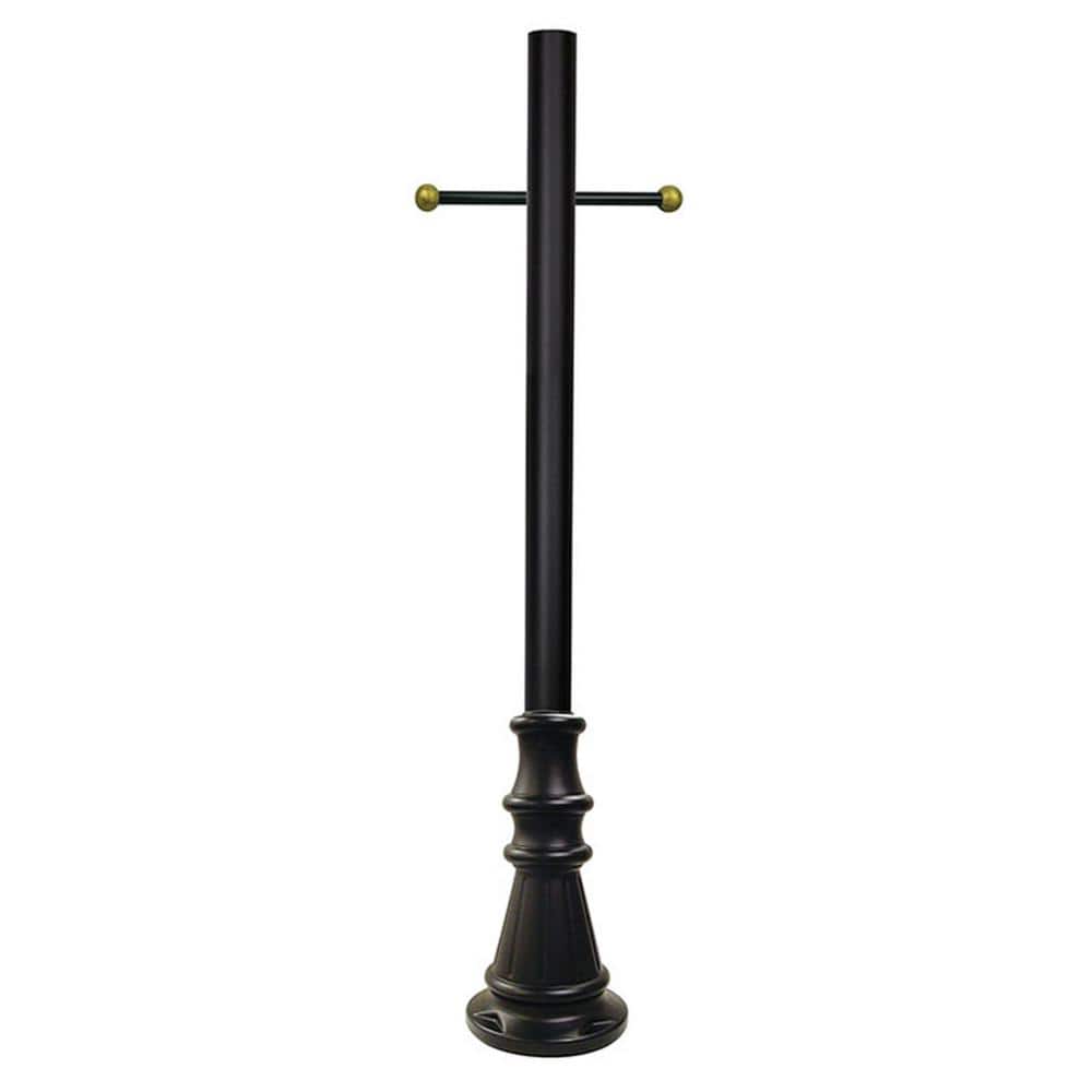 6 ft. Black Outdoor Surface Mount Lamp Post with Cross Arm and Polyethylene Decorative Base Cover price history on PriceWatchPro