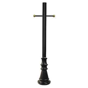 6 ft. Black Surface Mount Aluminum Lamp Post w/ Cross Arm & Cast Aluminum Base & Decorative Cover Hardware Included