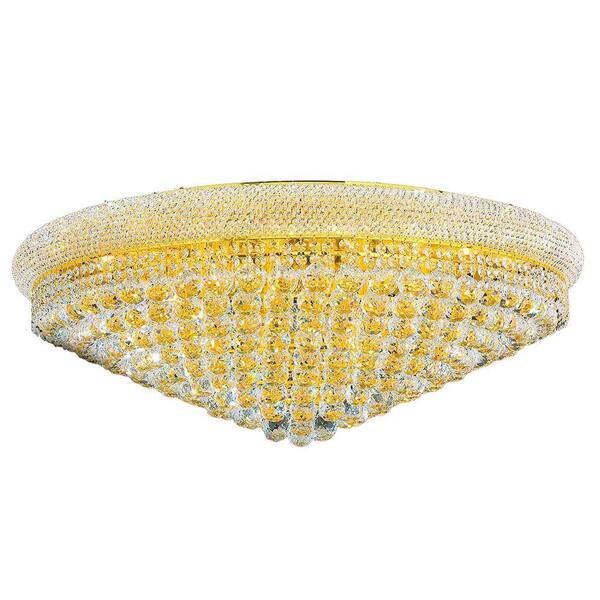 Worldwide Lighting Empire Collection 20-Light Gold and Crystal Ceiling Light