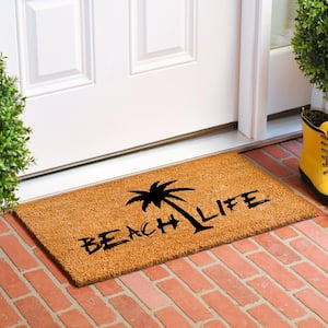 Beach Life Palm Tree Doormat, 24" x 48"