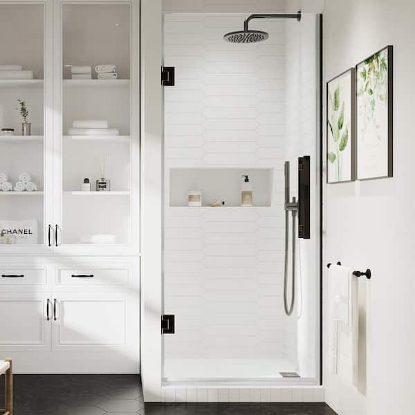 OVE Decors Tampa-Pro 30 11/16 in. W x 72 in. H Pivot Frameless Shower in Oil Rubbed Bronze