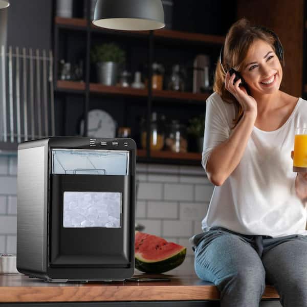 Vibekio 9.6 in. 45 lb. /24H Nugget Ice Countertop Portable