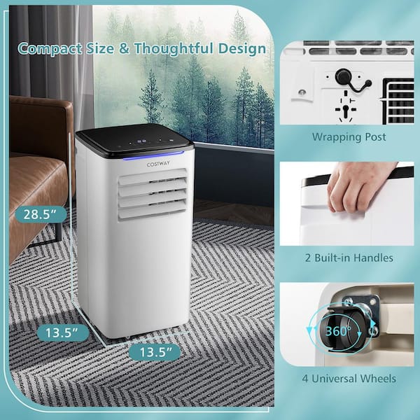 Costway 7,100 BTU Portable Air Conditioner Cools 350 Sq. Ft. with 