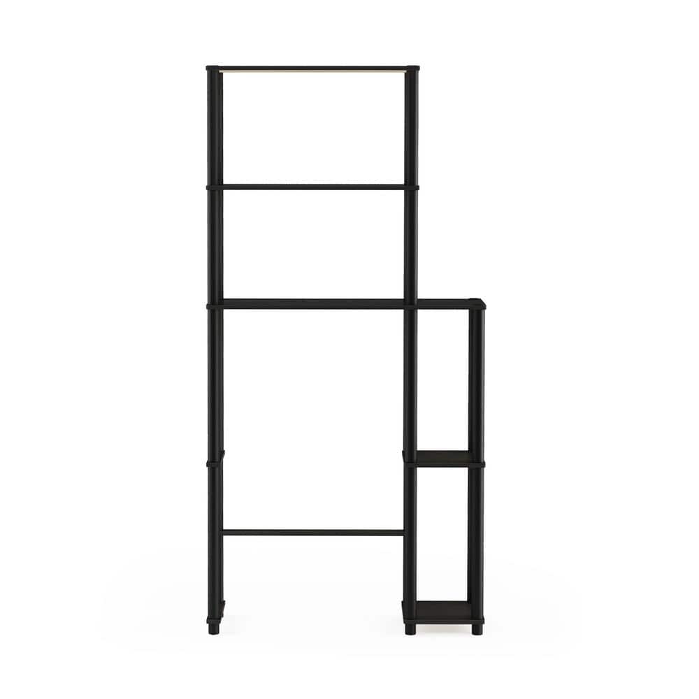 Espresso and Black Adjustable Over-the-Toilet Storage Rack
