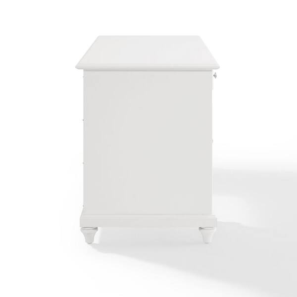 Buy 54 in. Rectangular White 5 Drawer Executive Desk with Keyboard Tray