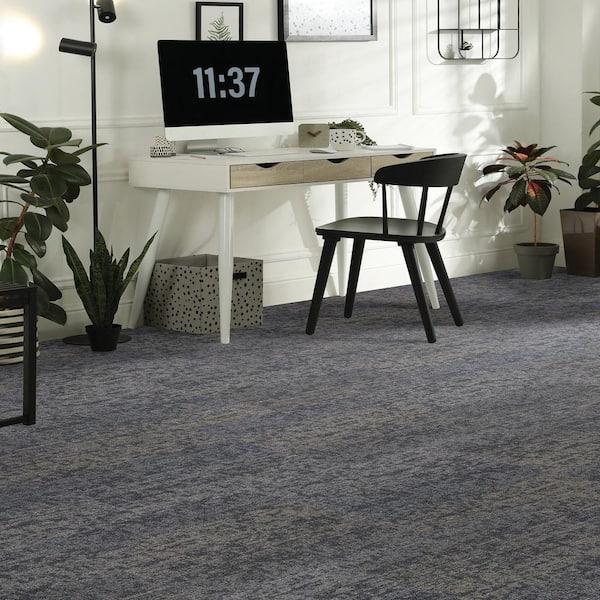 Elite - Tufted Iron - Brown Commercial 24 x 24 in. Glue-Down or Floating Carpet Tile Square (72 sq. ft.)