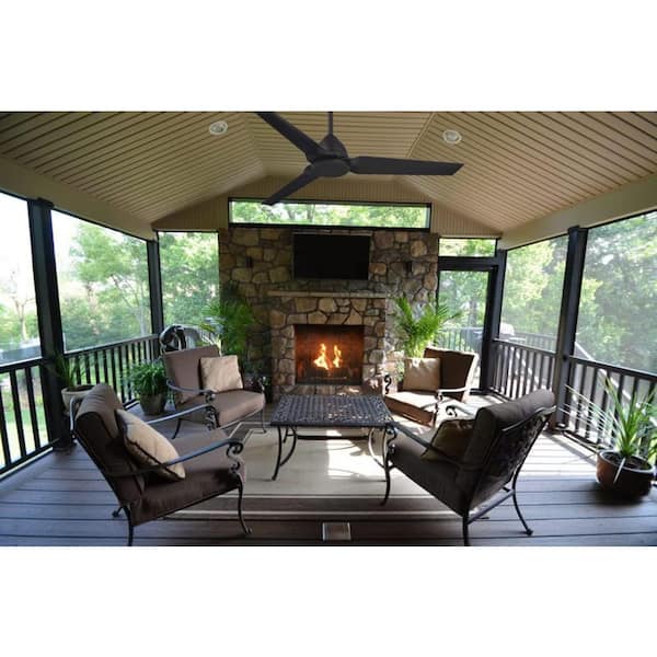 Java 54 in. Indoor/Outdoor Coal Ceiling Fan with Remote Control