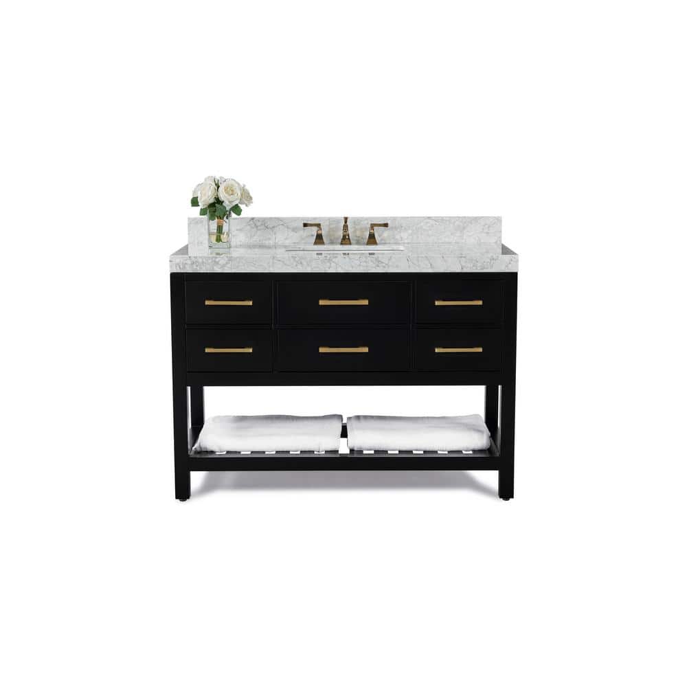 Elizabeth 48'' Black Onyx Vanity with Marble Top