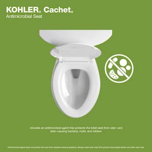 Cachet Antimicrobial Elongated Closed Front Toilet Seat in White