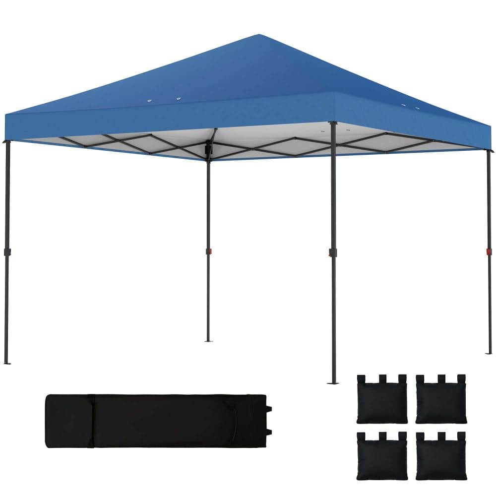 10 ft. W x 10 ft. D Outdoor Pop Up Canopy Tent with One Push Setup, Portable Canopy Shelter w/ Roller Bag, Dark Blue price history on PriceWatchPro