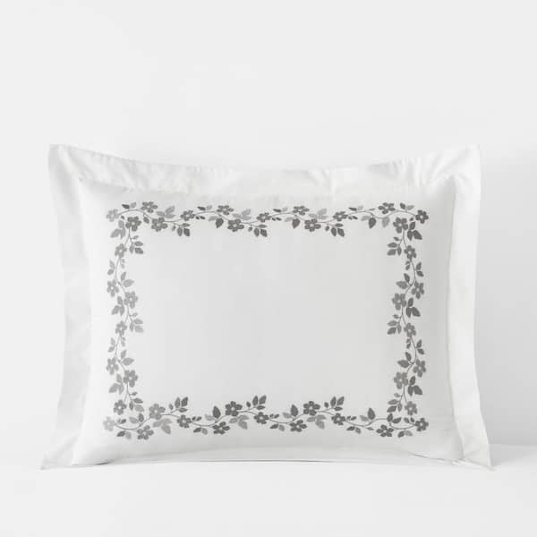 The Company Store Legends Hotel Brighton Embroidered Egyptian Sage Cotton Percale King Sham