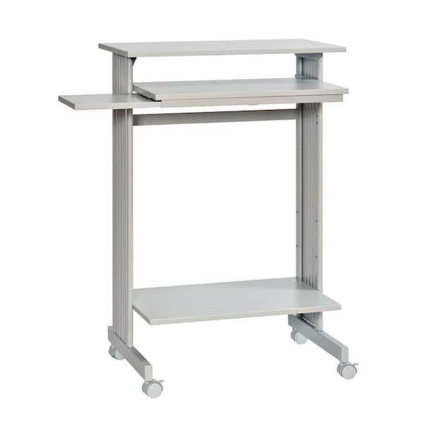 Buddy Products 45 in. H x 29.5 in. W x 19.625 in. D Standing Computer Desk in Grey