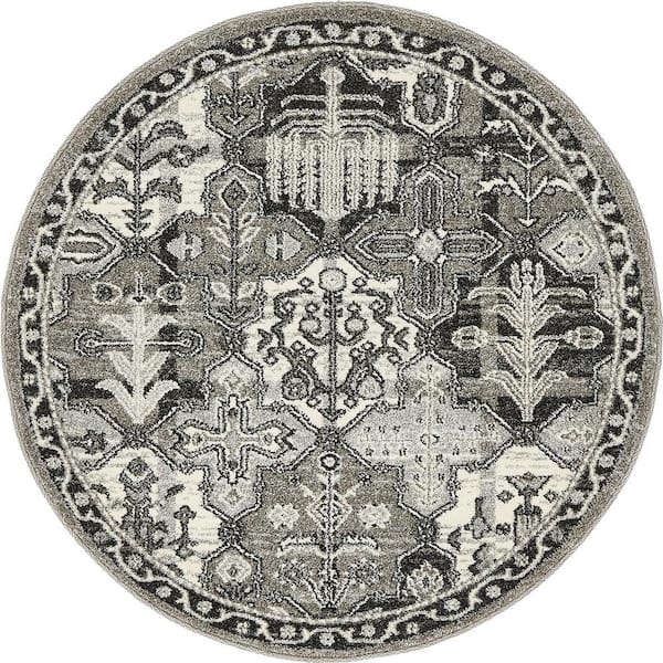 La Jolla Cathedral Gray 3' 3 x 3' 3 Round Rug