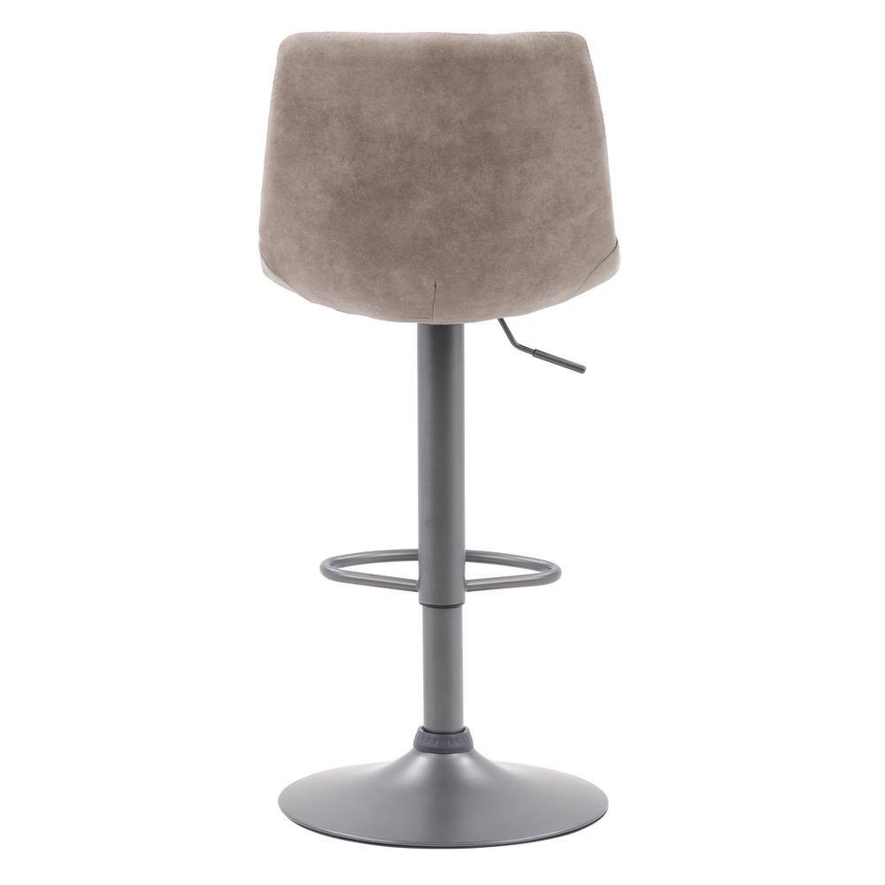 Palmer Adjustable Light Grey Tufted Fabric Swivel Barstools - Set of 2