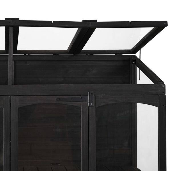 Greenhouse Wooden Cold Frame Greenhouse - 6-Section Polycarbonate Plant Protector (53x28x54 In) | Open Roof Design For Ventilation Cold Frame Greenhouses