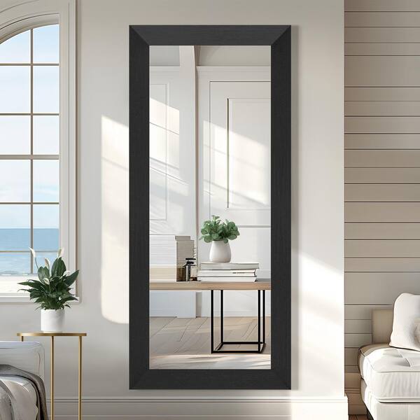 Cesicia Black Solid Wood Framed 31 in. W x 71 in. H Rectangular