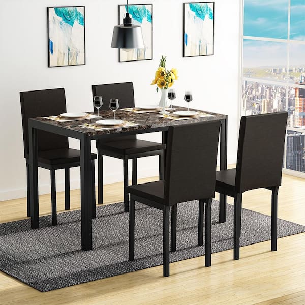 4 seater dining table design with glass top