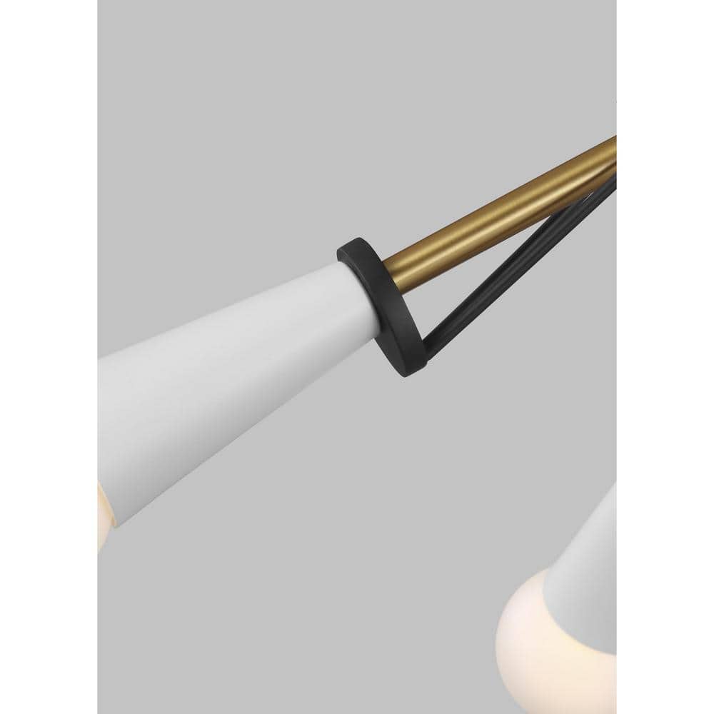 Ellen's Piro Burnished Brass & Midnight Black 4-Light Flush Mount
