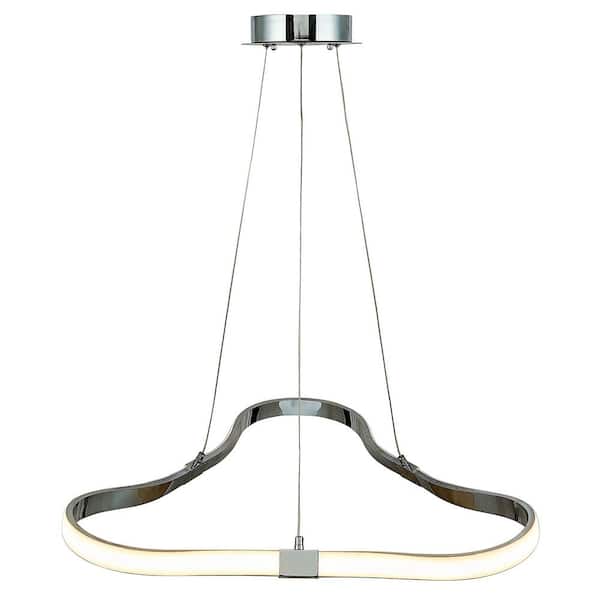 Unbranded LE8721 26-Watt 1 Light Chrome LED Array Triangular Shaped Integrated LED Pendant Light