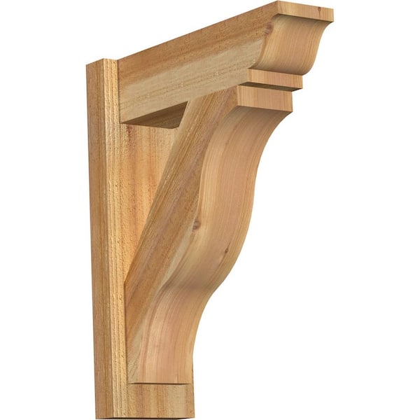 Ekena Millwork 6 in. x 22 in. x 18 in. Western Red Cedar Fuston Traditional Rough Sawn Outlooker