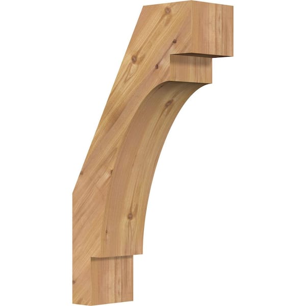 Ekena Millwork 5 1/2"W x 14"D x 26"H Merced Smooth Knee Brace, Western Red Cedar