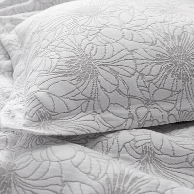 Rhea Gray Floral Cotton Duvet Cover